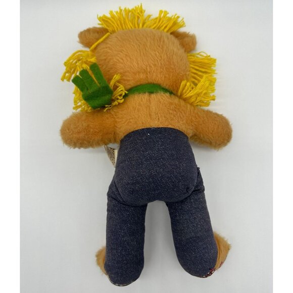 Vintage Danny Denim Gund Lion Stuffed Animal Plush Patchwork 1976 Overalls - Picture 3 of 10